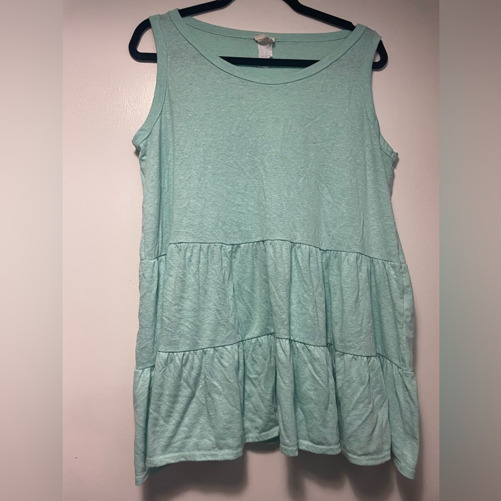 Aqua Sleeveless Top